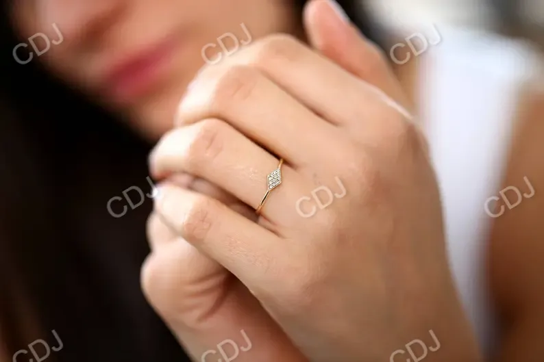 0.06CTW Lozenge Shape Lab Grown Diamond Cluster Ring