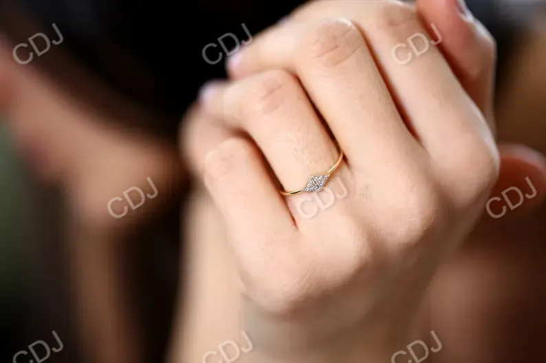 0.06CTW Lozenge Shape Lab Grown Diamond Cluster Ring