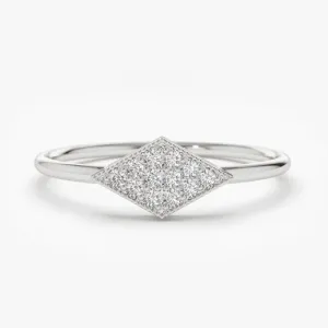 0.06CTW Lozenge Shape Lab Grown Diamond Cluster Ring