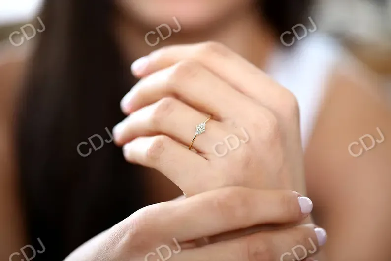 0.06CTW Lozenge Shape Lab Grown Diamond Cluster Ring