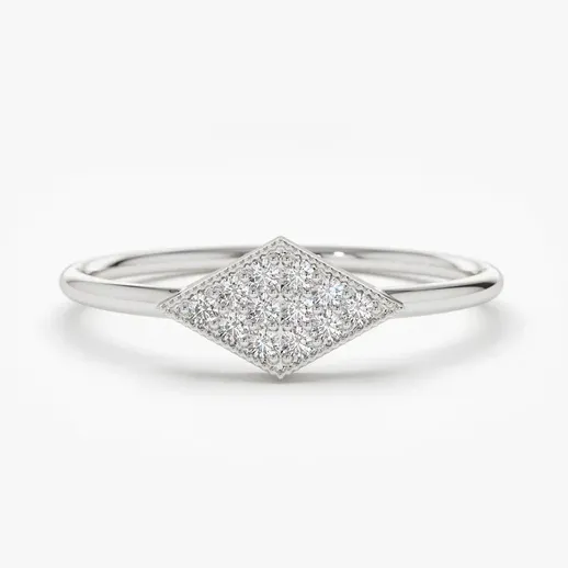 0.06CTW Lozenge Shape Lab Grown Diamond Cluster Ring