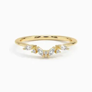0.17CTW Marquise Cluster Lab Grown Diamond Wedding Band
