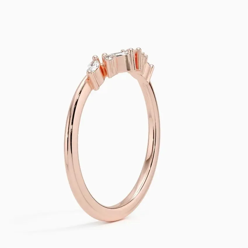 0.17CTW Marquise Cluster Lab Grown Diamond Wedding Band