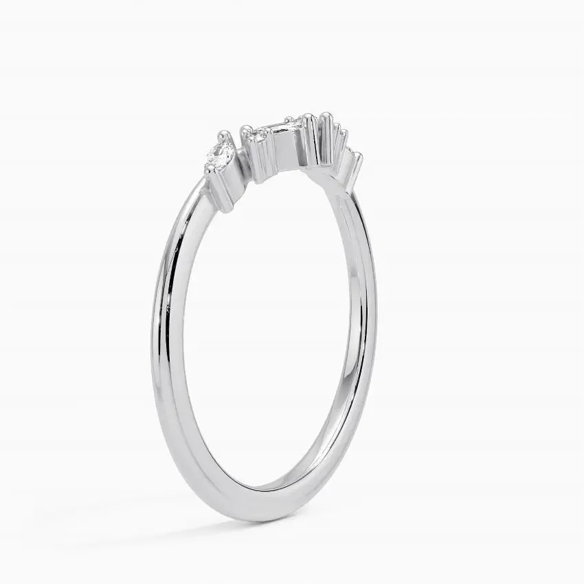0.17CTW Marquise Cluster Lab Grown Diamond Wedding Band