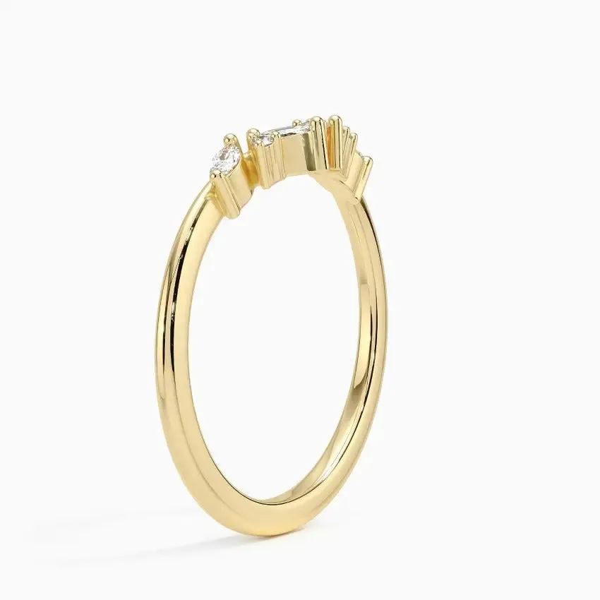 0.17CTW Marquise Cluster Lab Grown Diamond Wedding Band