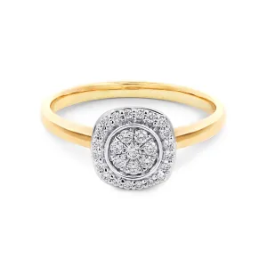 0.20ct Round Natural Diamond Cluster Ring