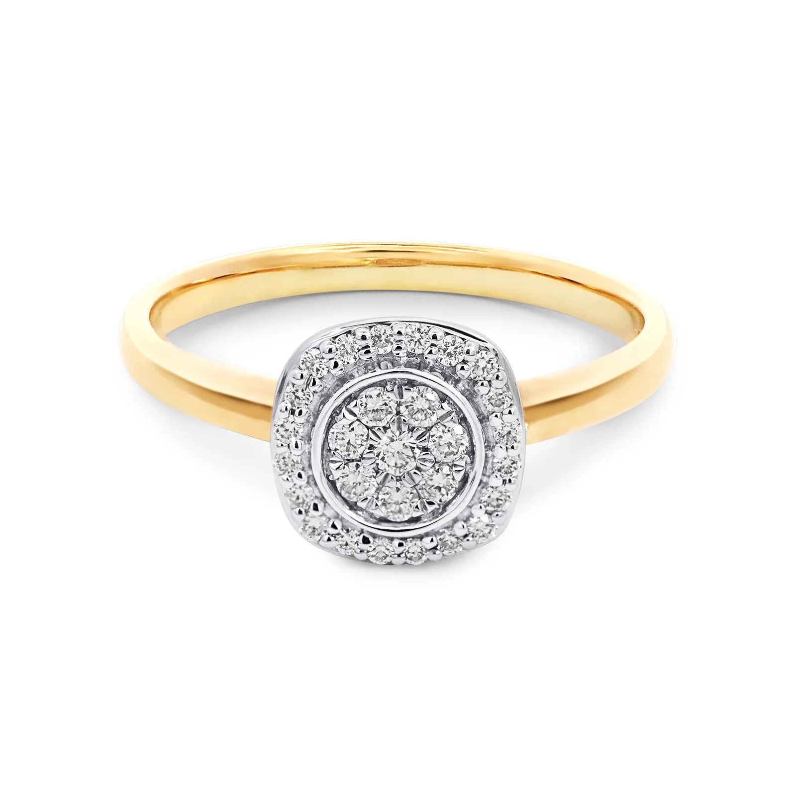 0.20ct Round Natural Diamond Cluster Ring