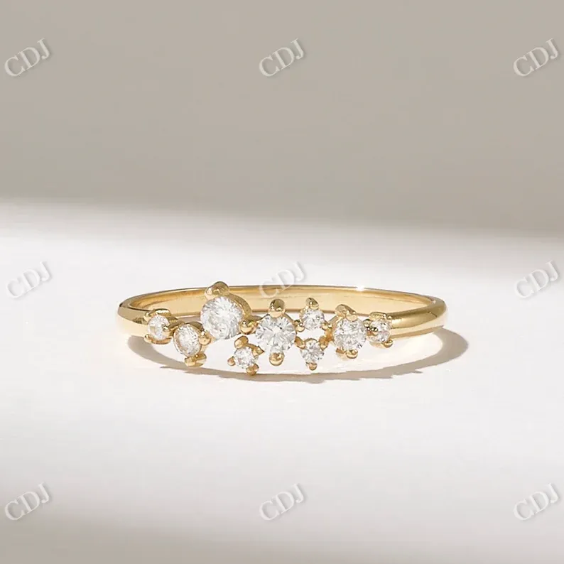 0.21CTW Round Iconic Cluster Diamond Wedding Band