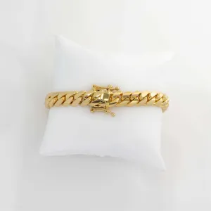 10mm Solid Gold Cuban Link Bracelet