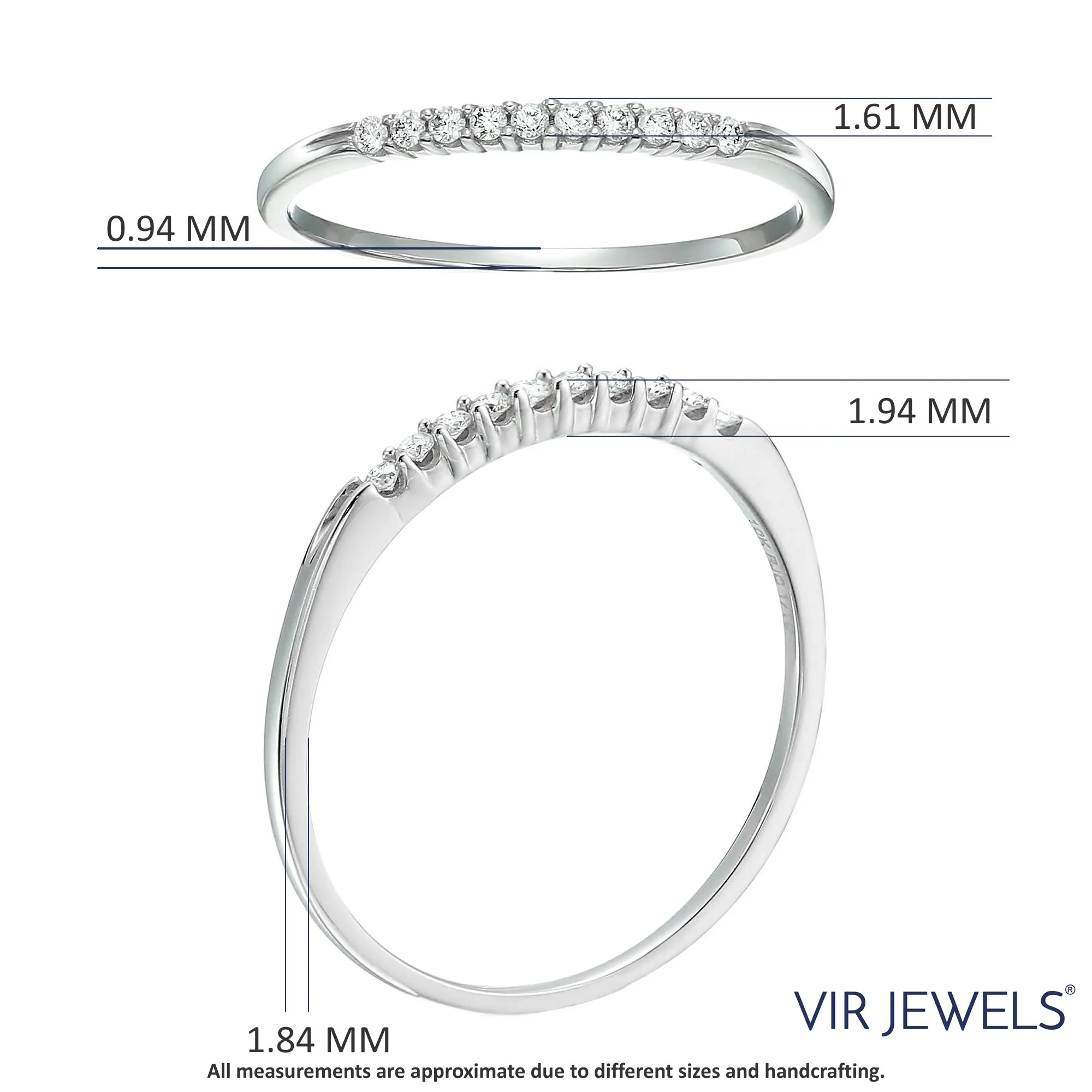 1/10 cttw Diamond Wedding Band in Sterling Silver