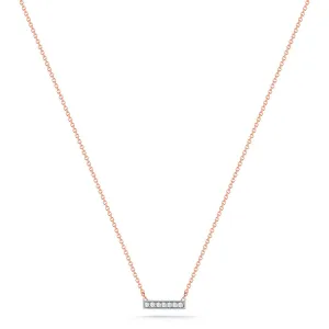 14K Rose Gold Sylvie Rose Diamond Bar Necklace