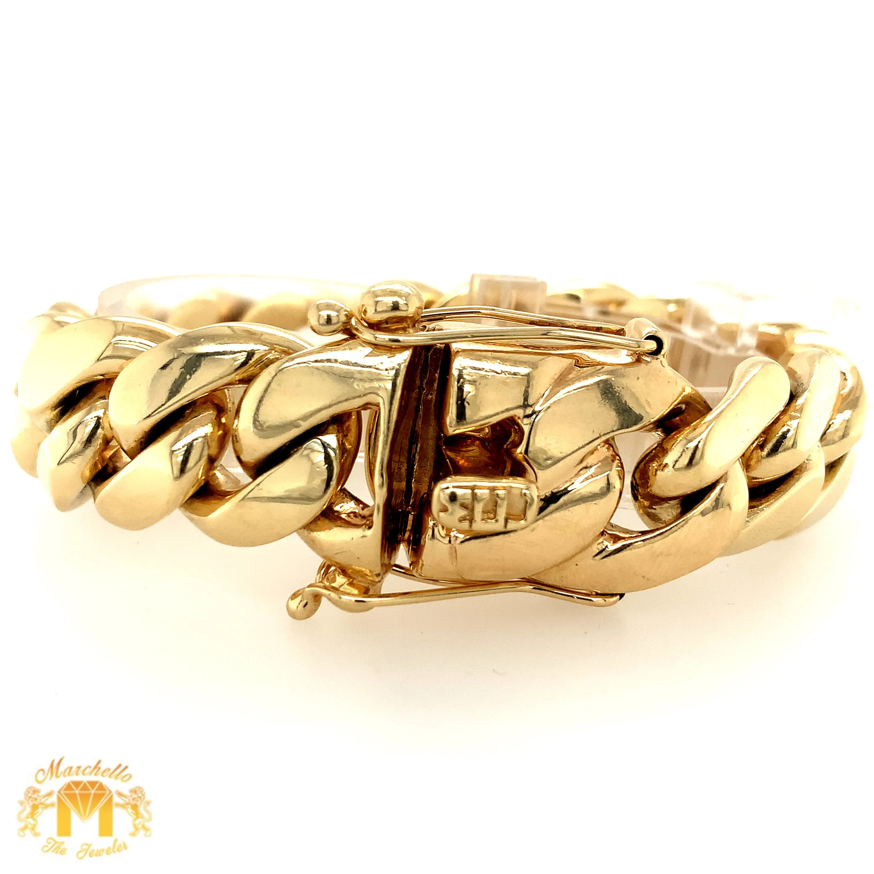18.5mm 14k Yellow Gold Solid Miami Cuban Bracelet (VIP)