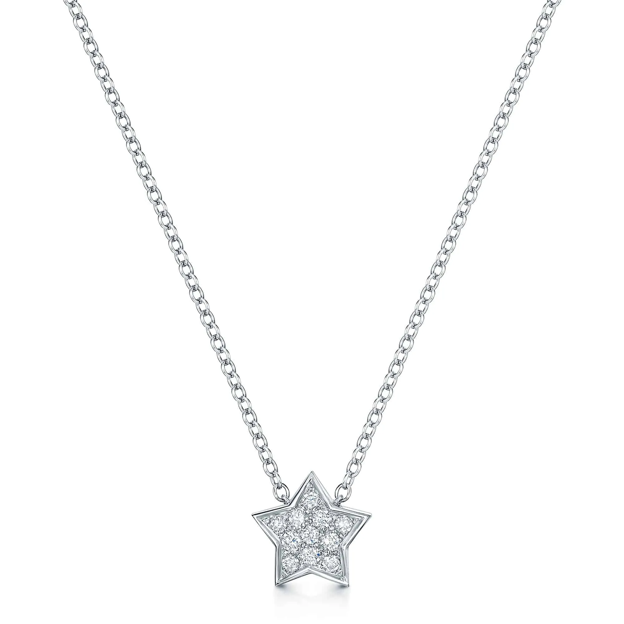 18ct White Gold Diamond Set Star Pendant