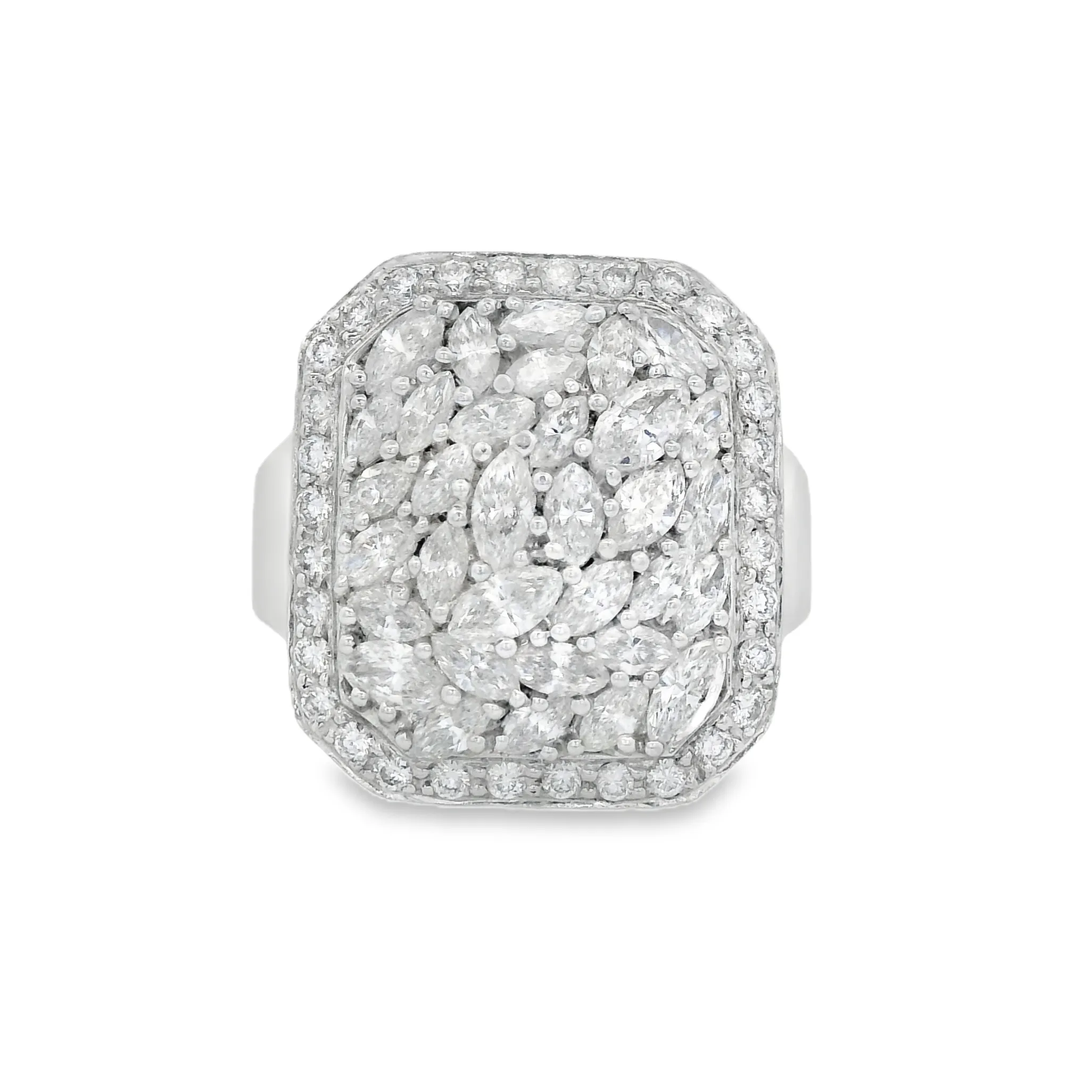 18K White Gold 2.02ct. Diamond Cluster Fashion Ring