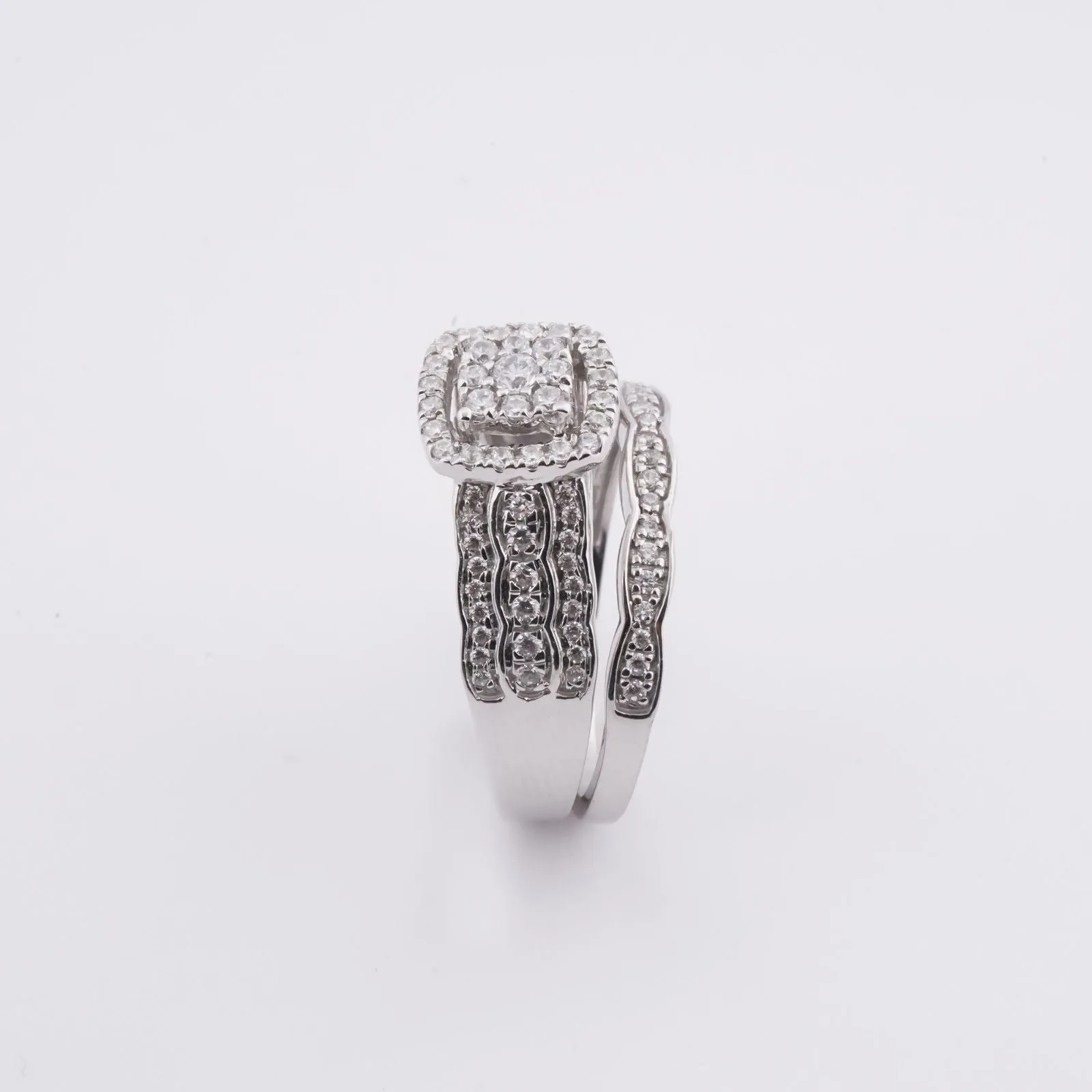 1Ct Round Moissanite Bridal Ring Set