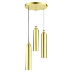 3 Light Satin Brass Pendant