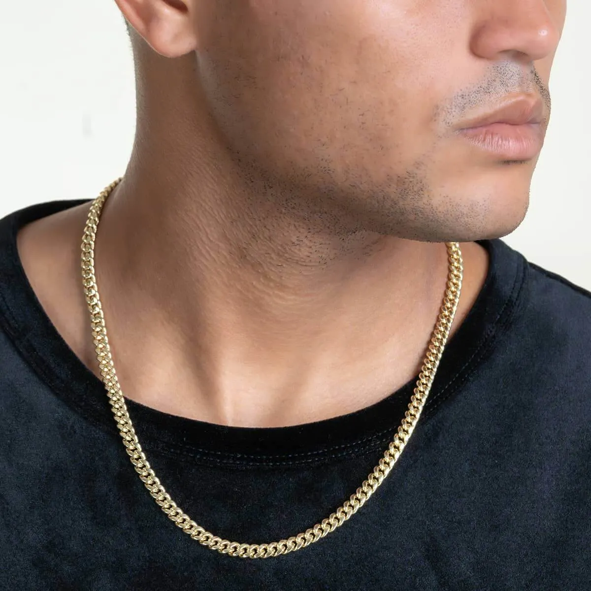 7.5mm - 15mm Hollow Gold Cuban Link Chain