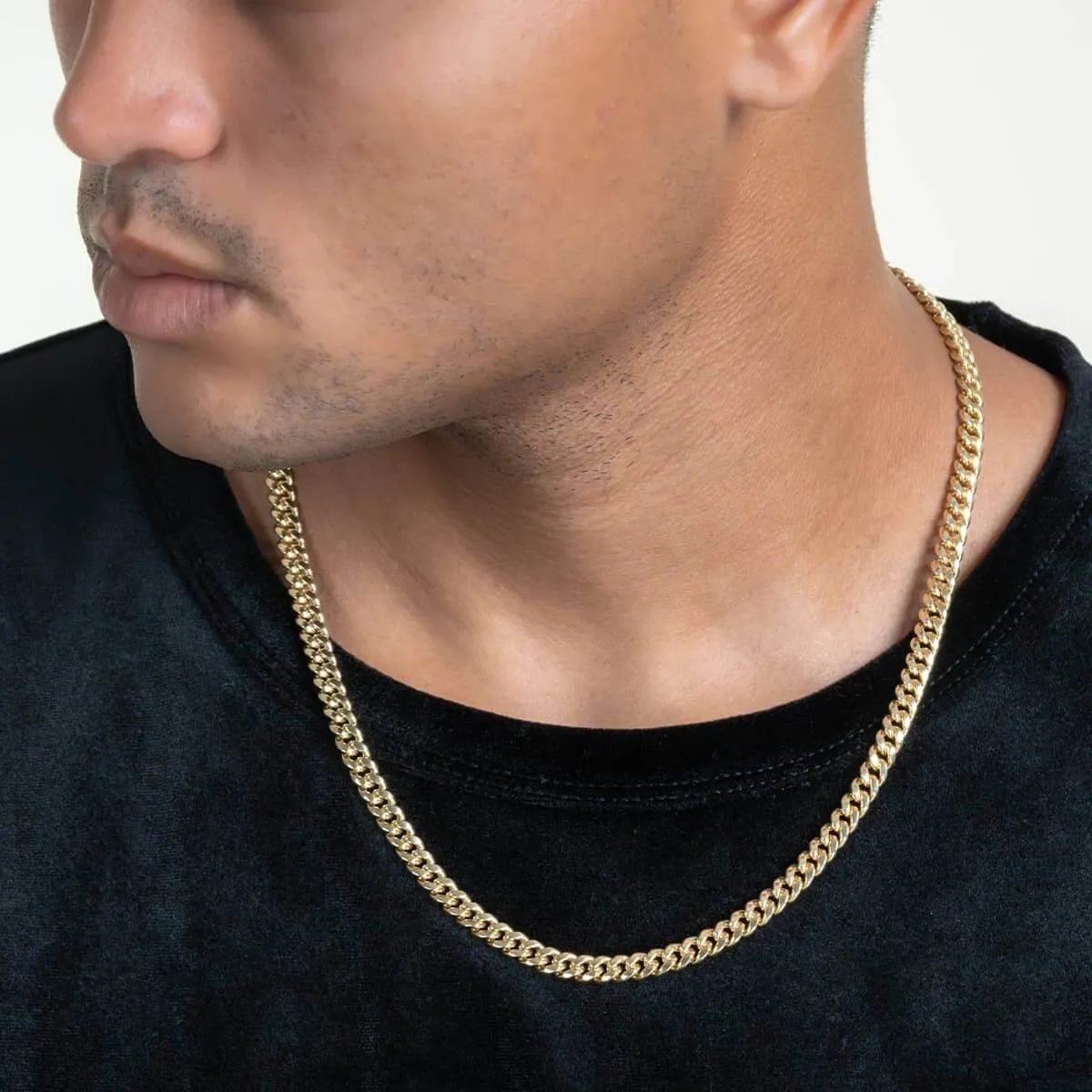 7.5mm - 15mm Hollow Gold Cuban Link Chain