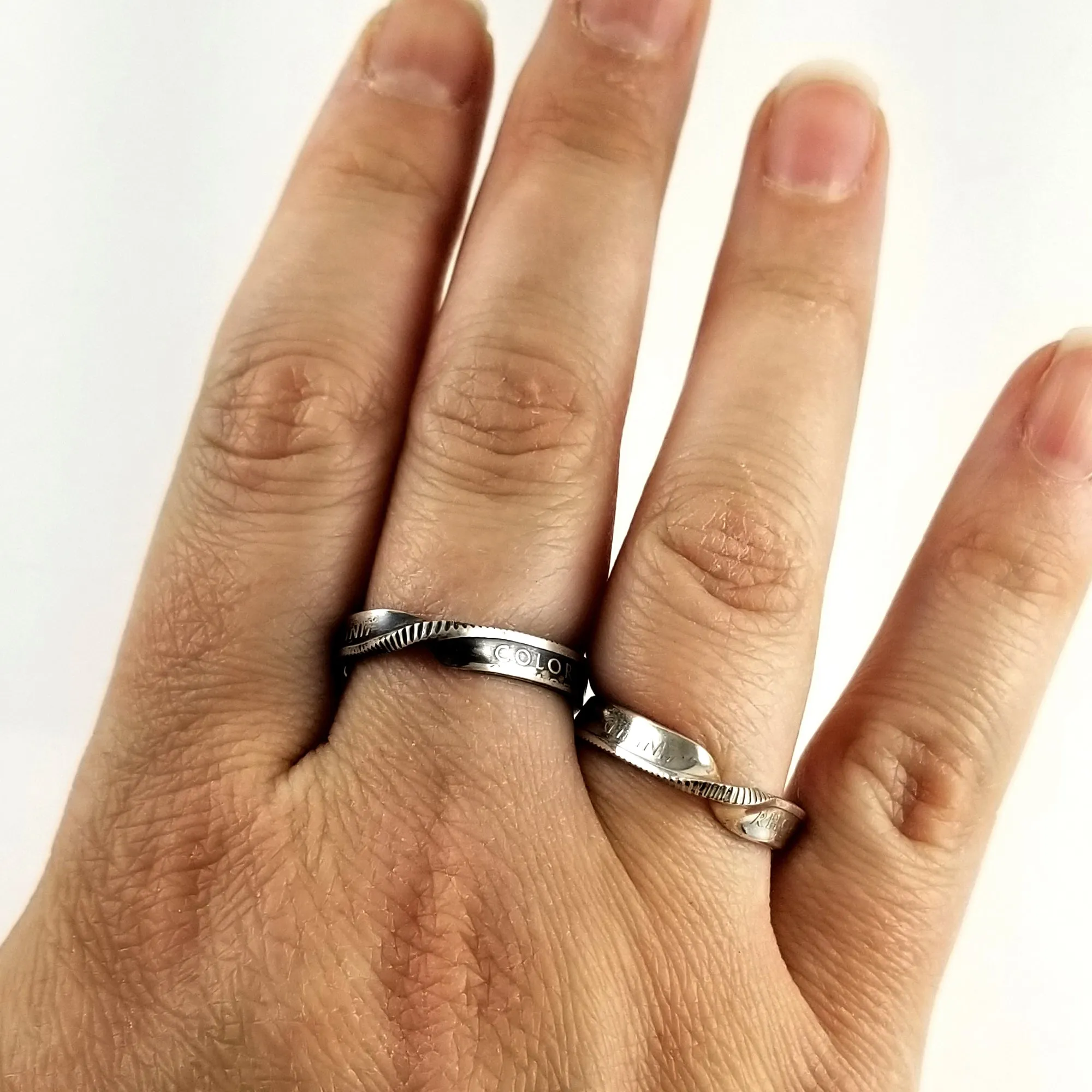 90% Silver State Quarter Twisted Coin Ring