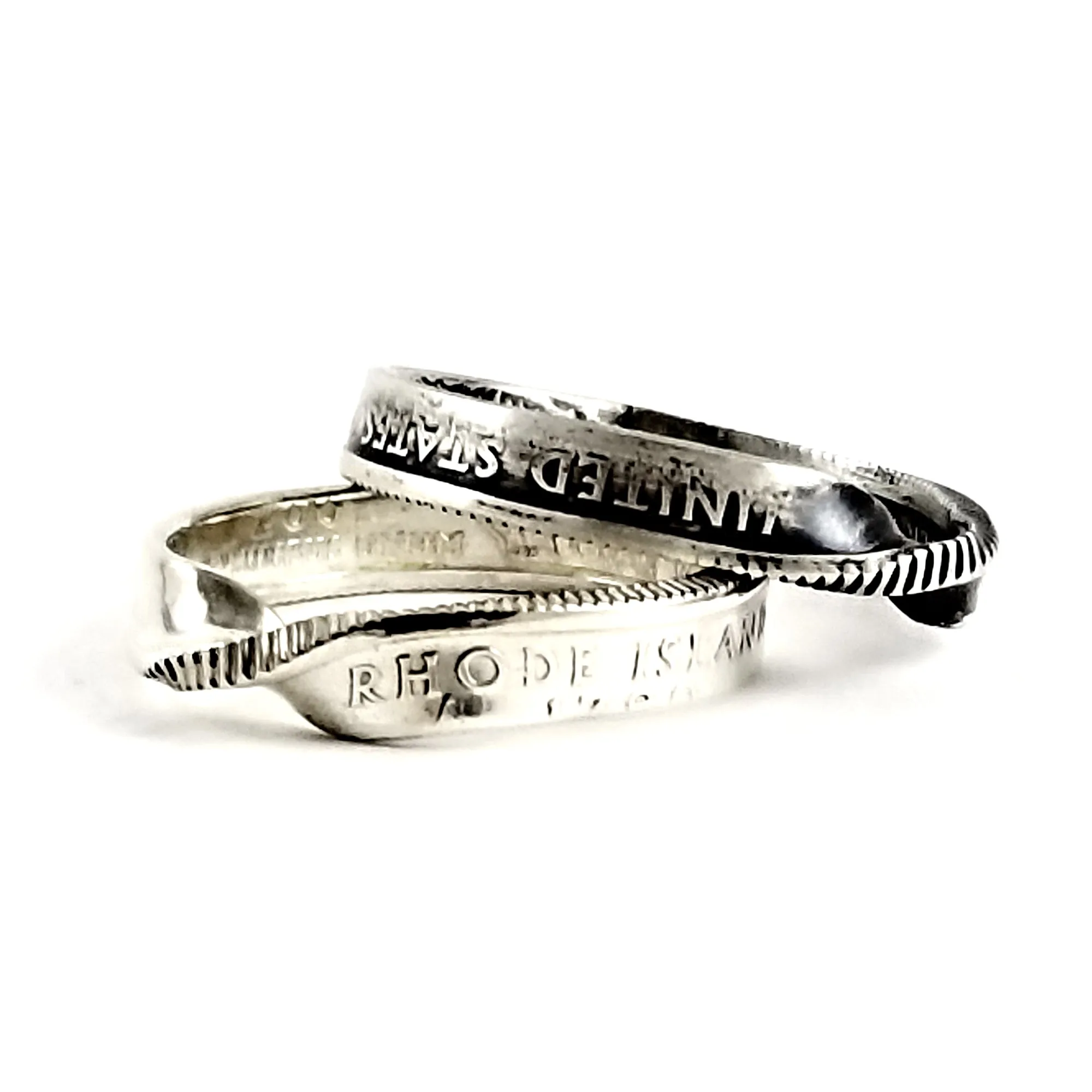 90% Silver State Quarter Twisted Coin Ring