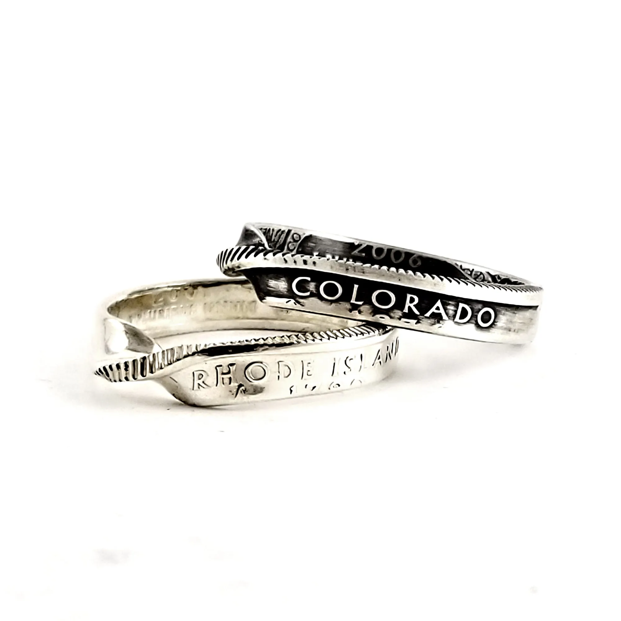 90% Silver State Quarter Twisted Coin Ring