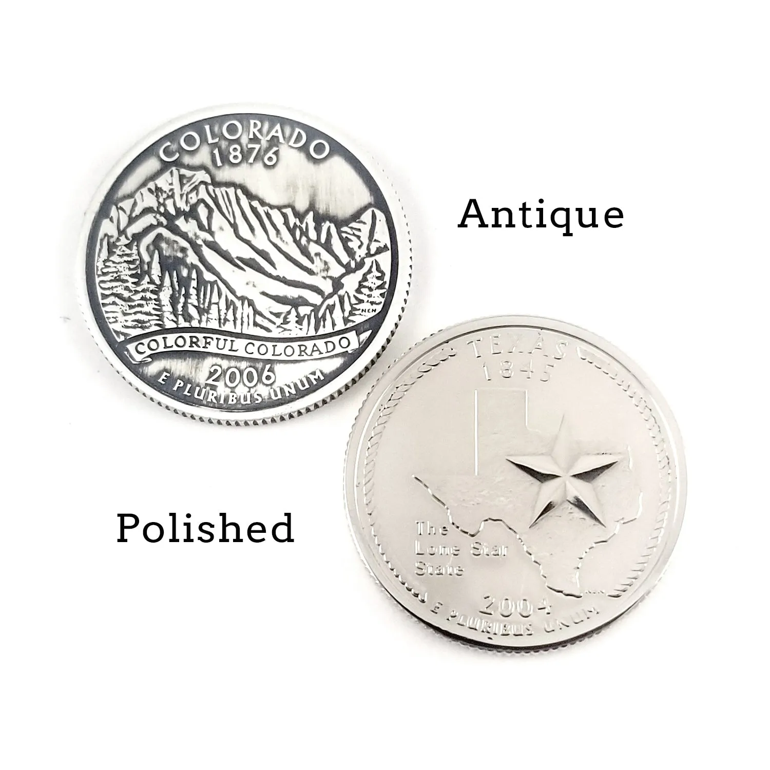 90% Silver State Quarter Twisted Coin Ring