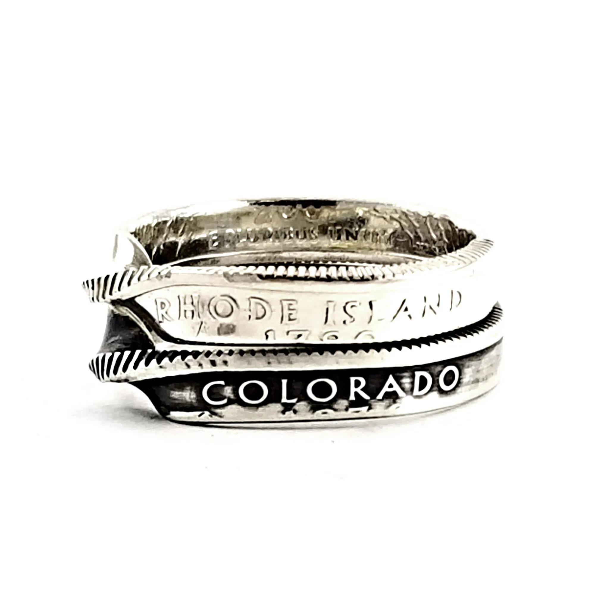 90% Silver State Quarter Twisted Coin Ring