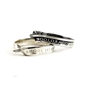 90% Silver State Quarter Twisted Coin Ring