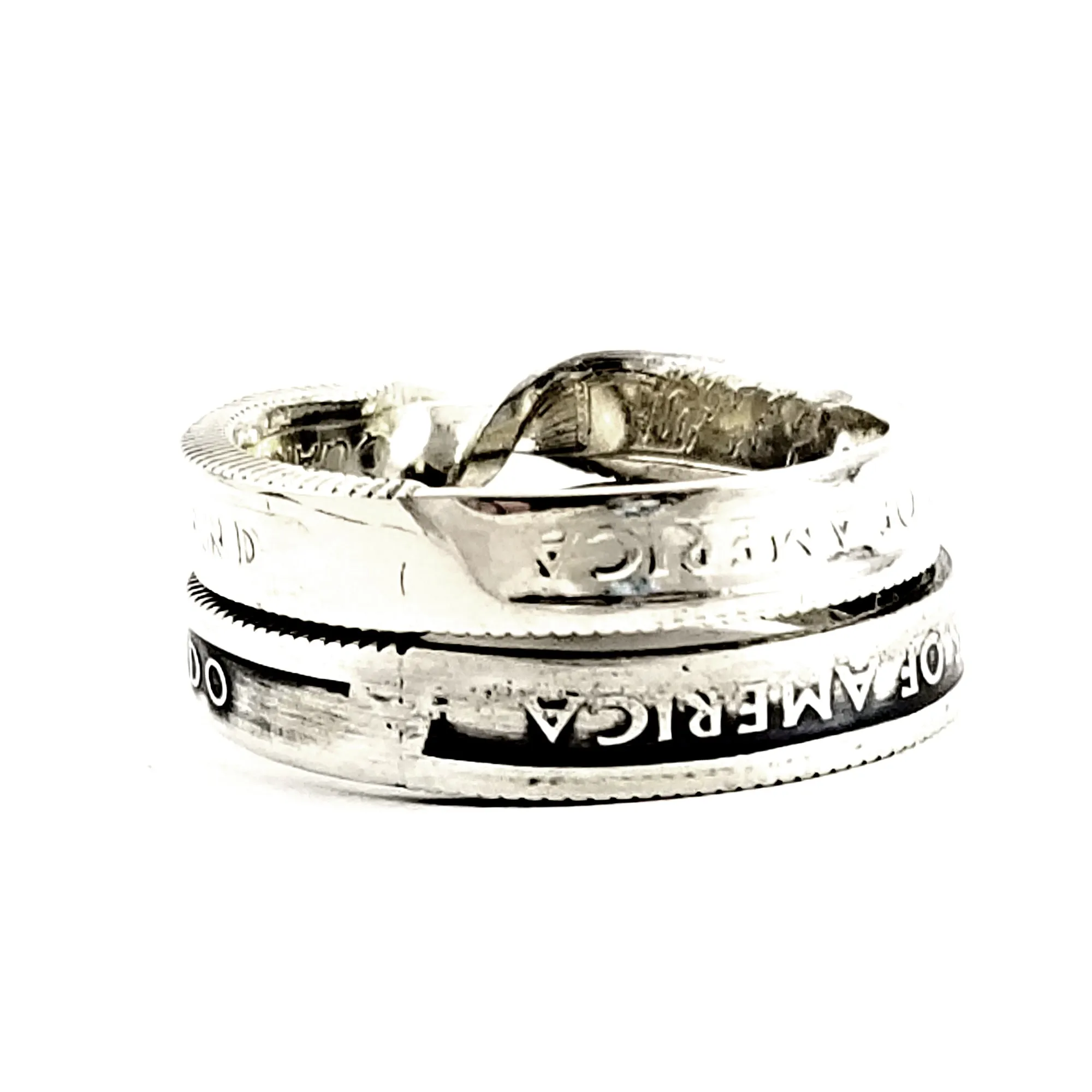 90% Silver State Quarter Twisted Coin Ring