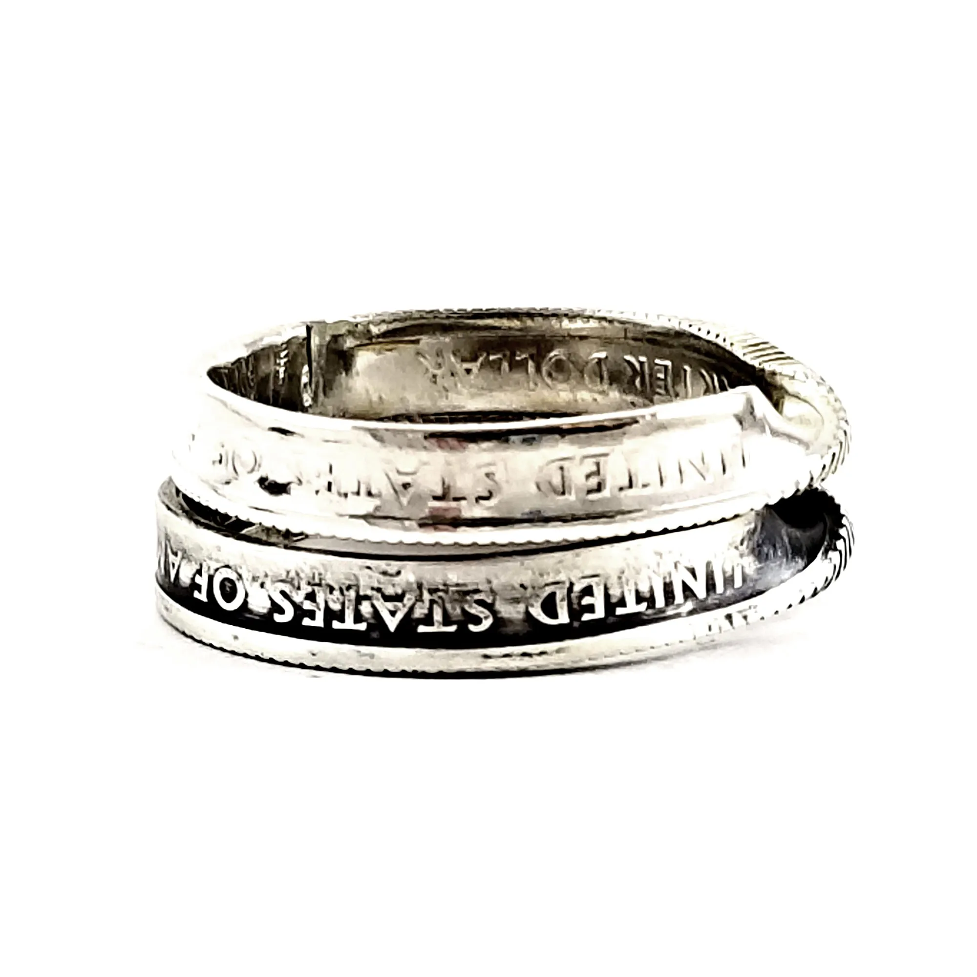 90% Silver State Quarter Twisted Coin Ring