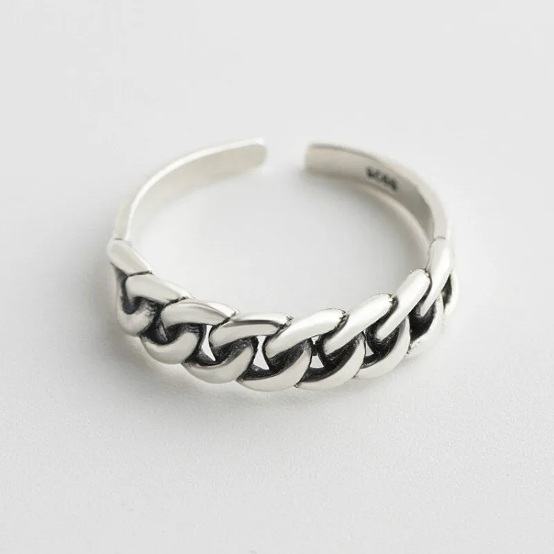 925 sterling silver Cuban link ring