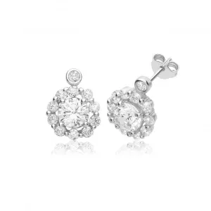 Acotis Silver Stud Earrings Zirconia Cluster G51368