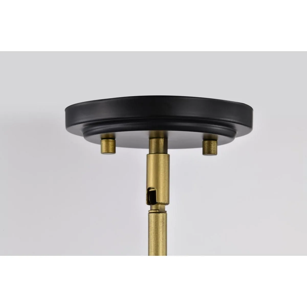 Adina 18 in. 3 lights Pendant Light Matte Black and Natural Brass Finish