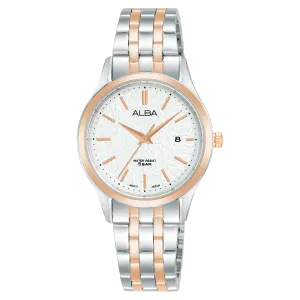 Alba Prestige Analogue Stainless Steel White Dial Watch AH7BR6X