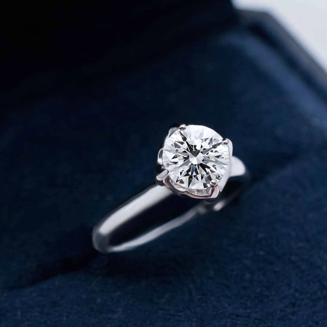 ALY • Round Moissanite Promise Ring in White Gold