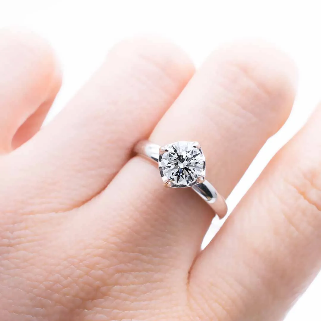 ALY • Round Moissanite Promise Ring in White Gold