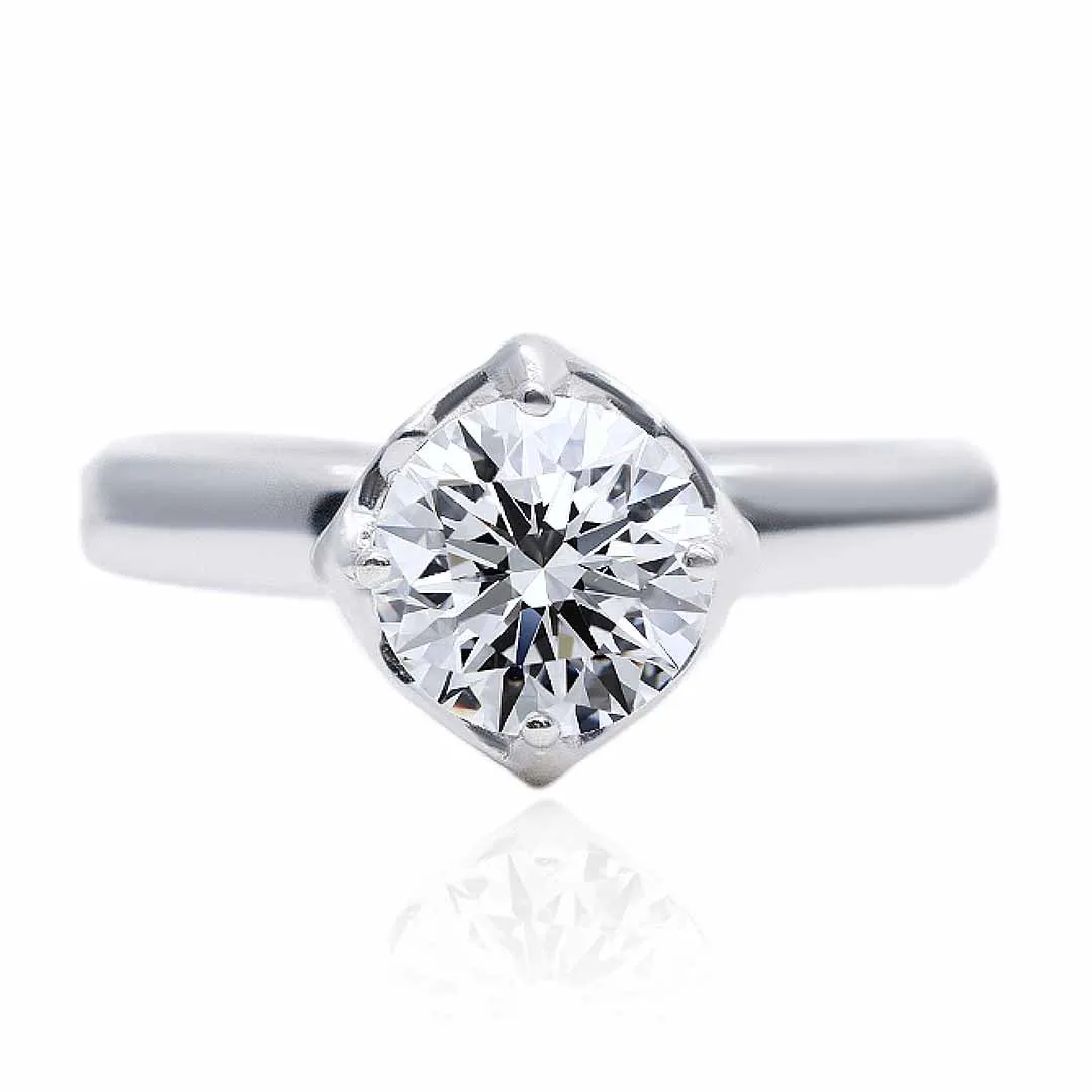 ALY • Round Moissanite Promise Ring in White Gold