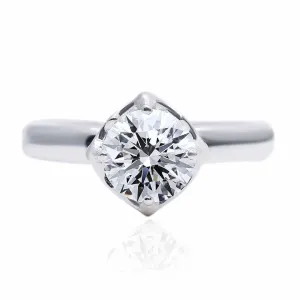 ALY • Round Moissanite Promise Ring in White Gold