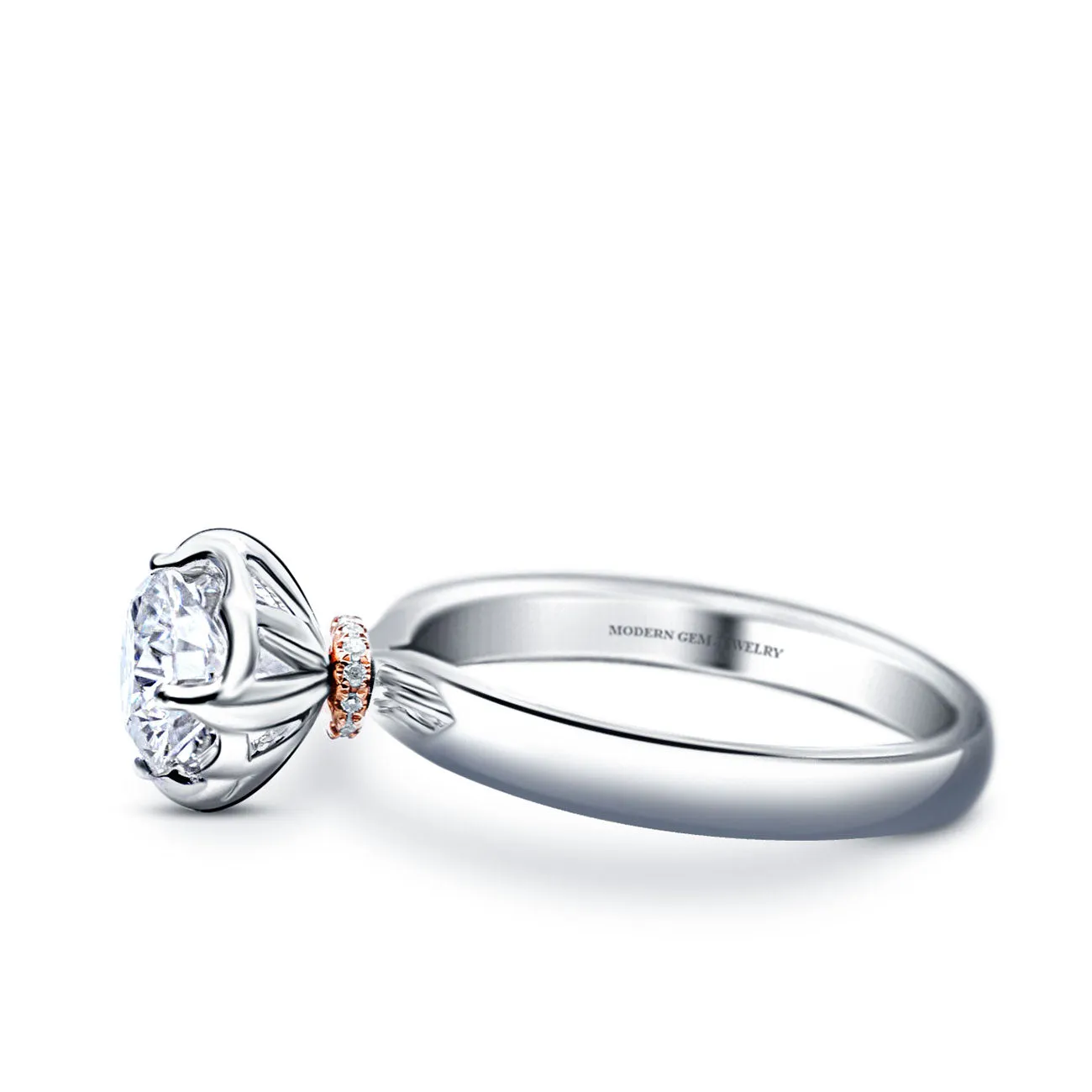 ALY • Round Moissanite Promise Ring in White Gold