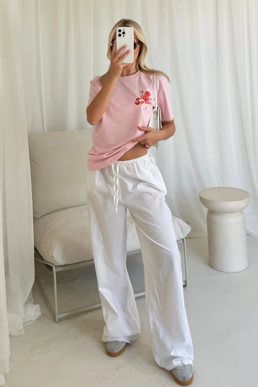 Aperol spritz baby pink printed T-shirt
