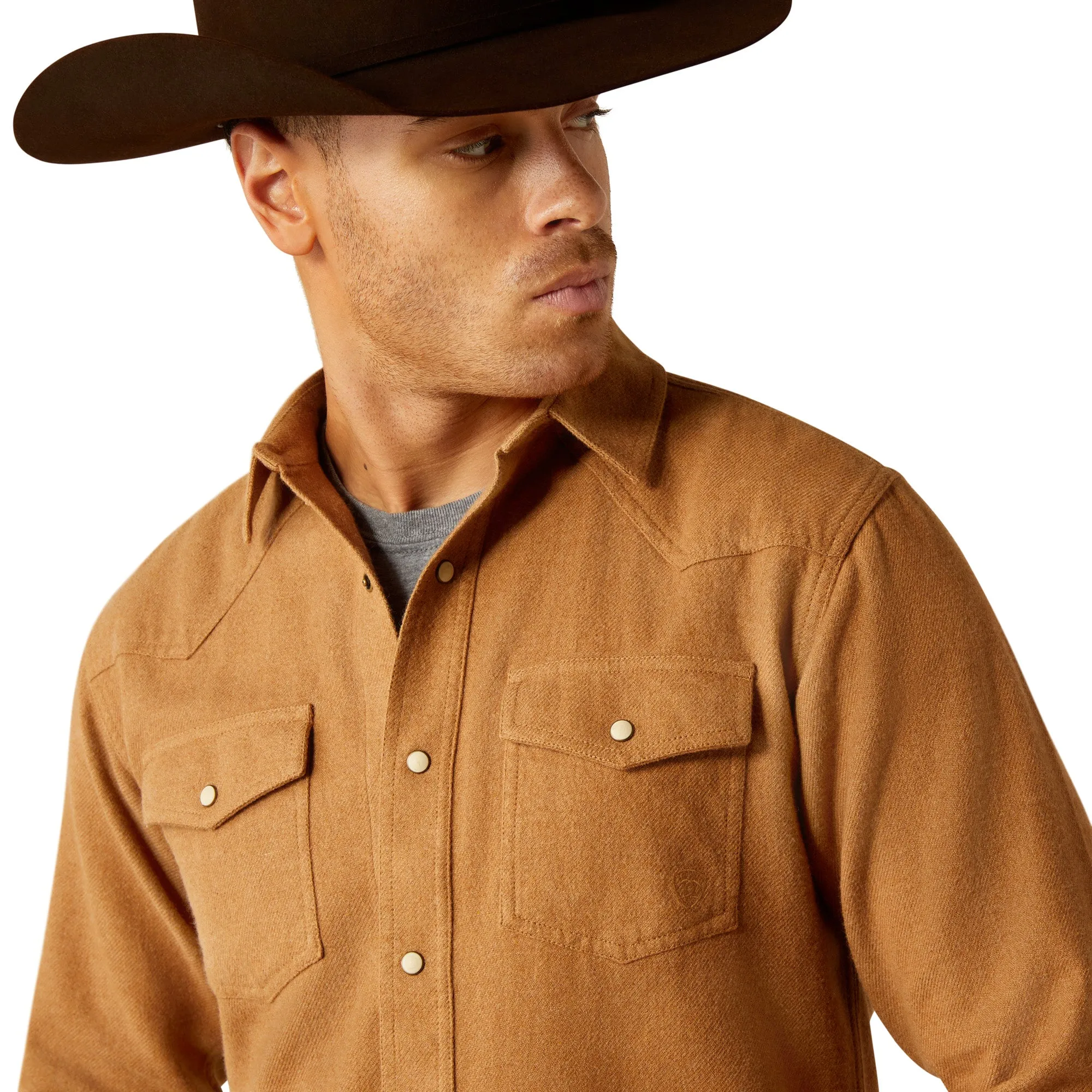 Ariat Men's Hyde Retro Fit Pale Khaki Snap Shirt 10053875