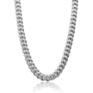 Big Daddy 12mm Silver & Diamond Cuban Link Chain