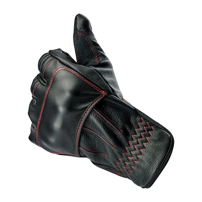 Biltwell Belden Gloves Black / Redline CE Approved