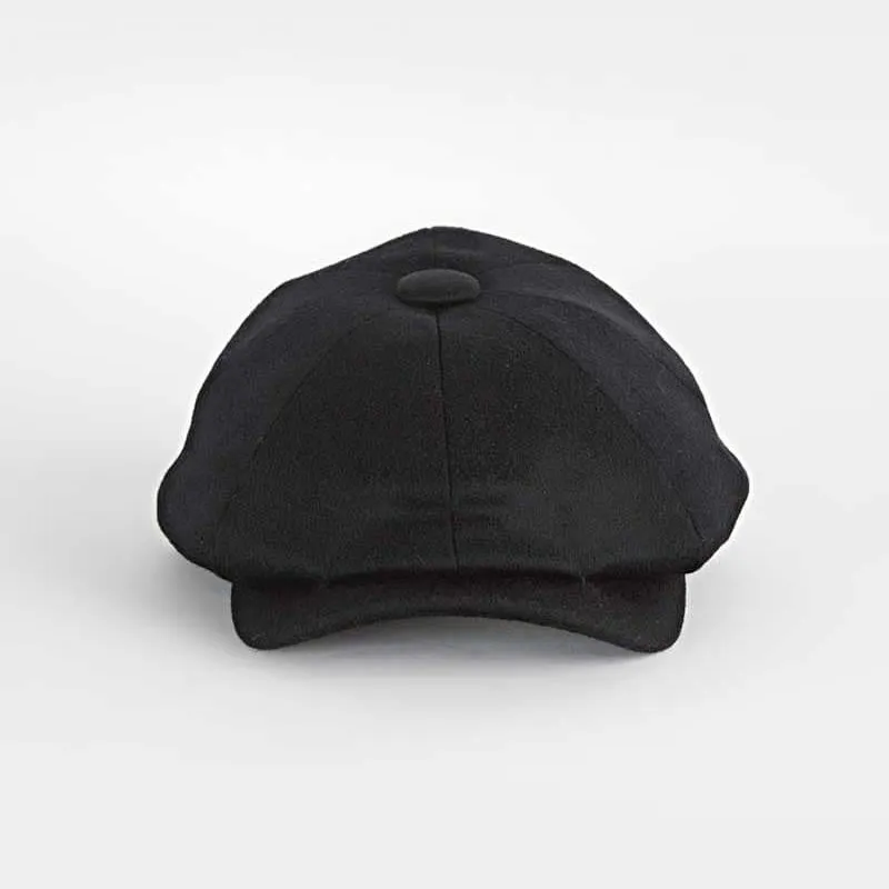 Black Cashmere Gatsby Cap