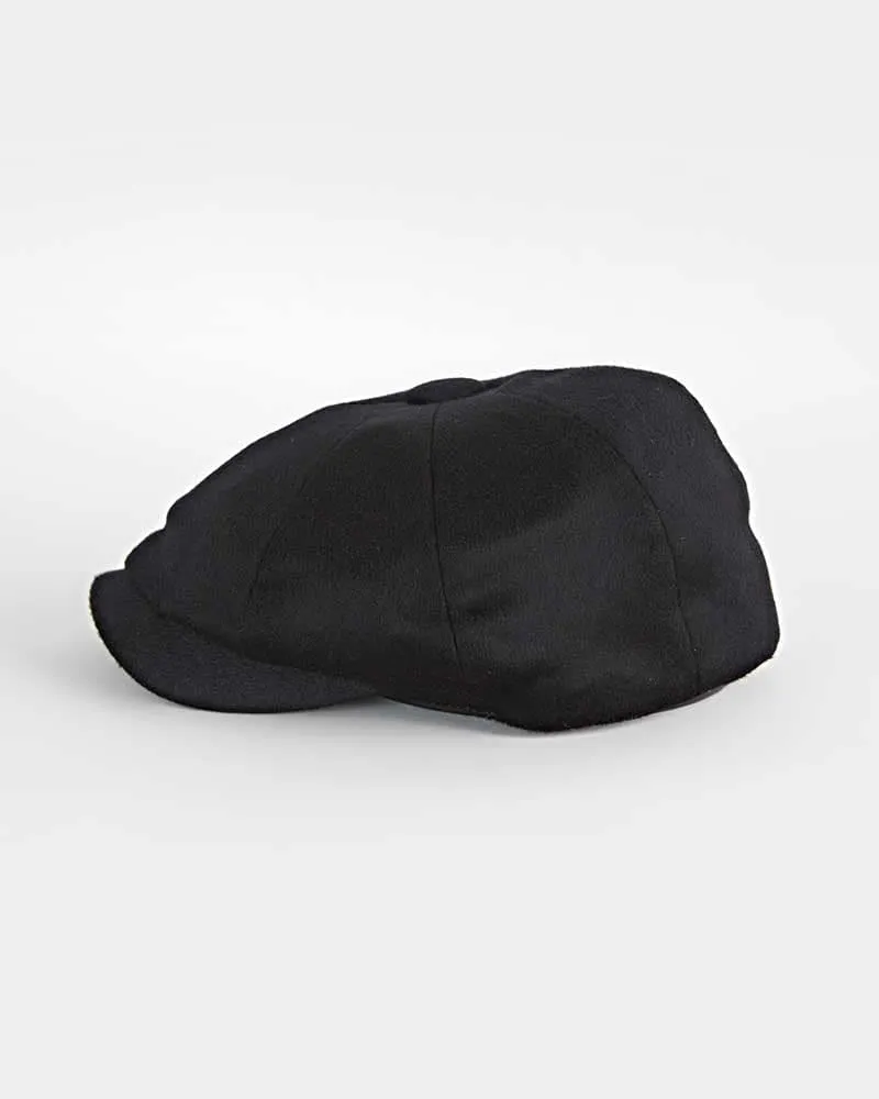 Black Cashmere Gatsby Cap