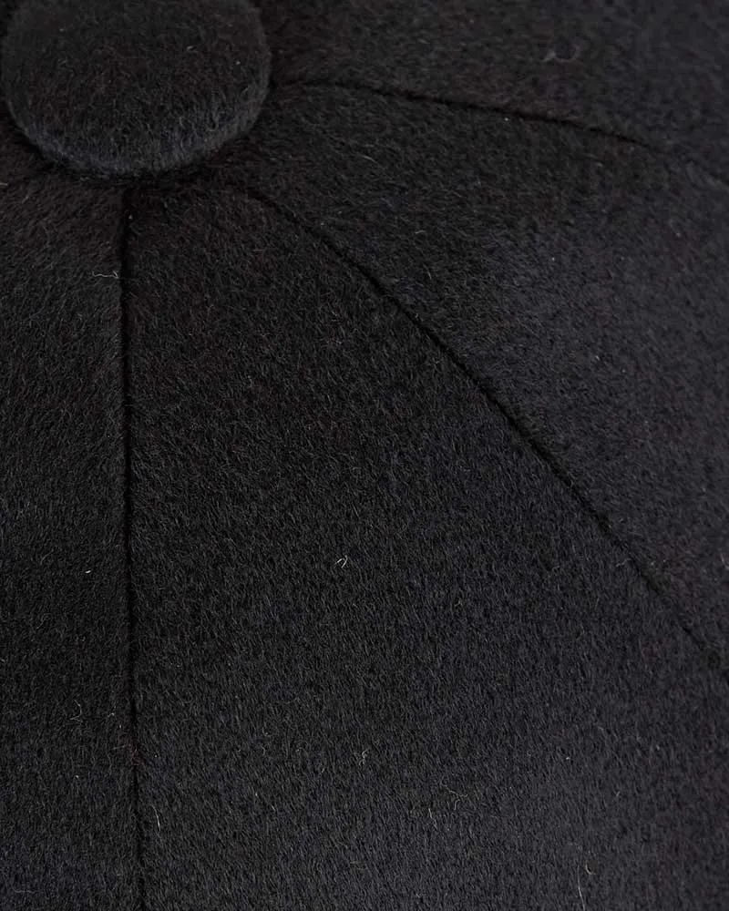 Black Cashmere Gatsby Cap