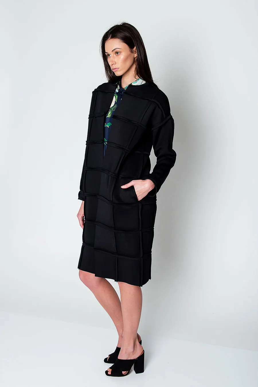 Black Neoprene Coat