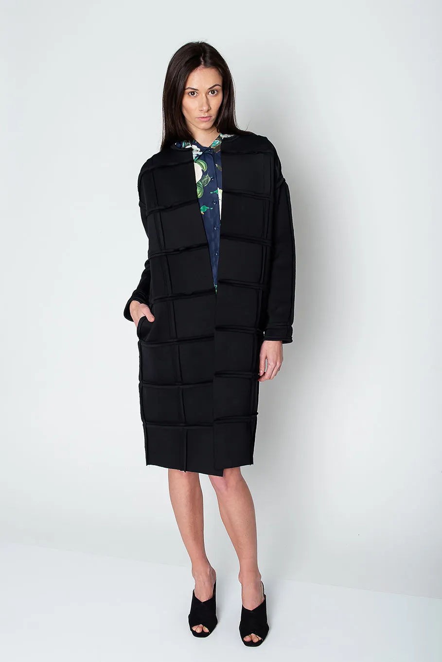 Black Neoprene Coat