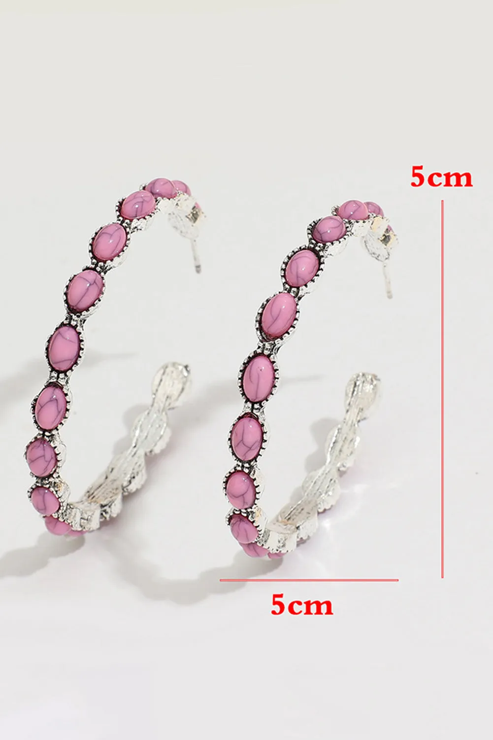 Bonbon Gem Inlay Retro C-shape Earrings
