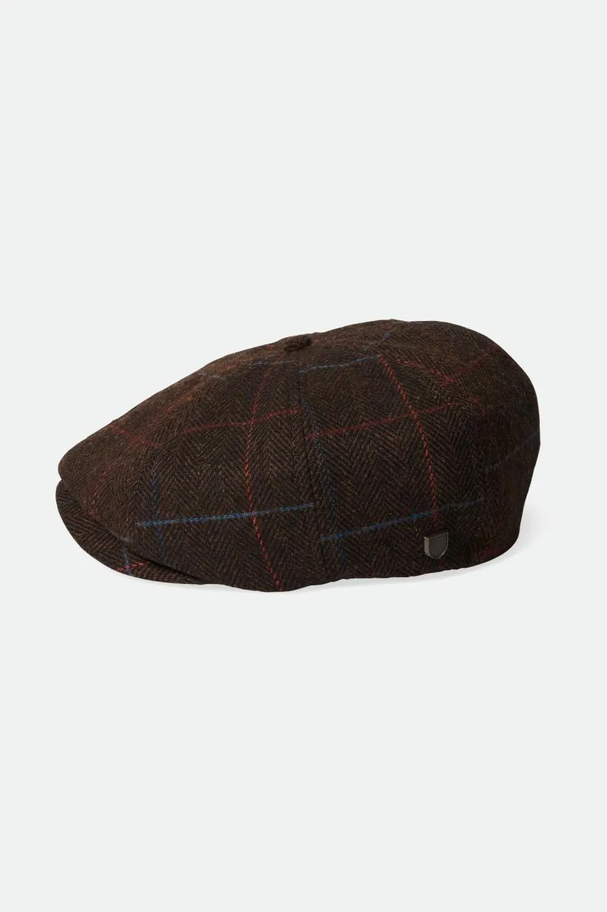 Brood Newsboy Cap - Brown/Black/Mars Red